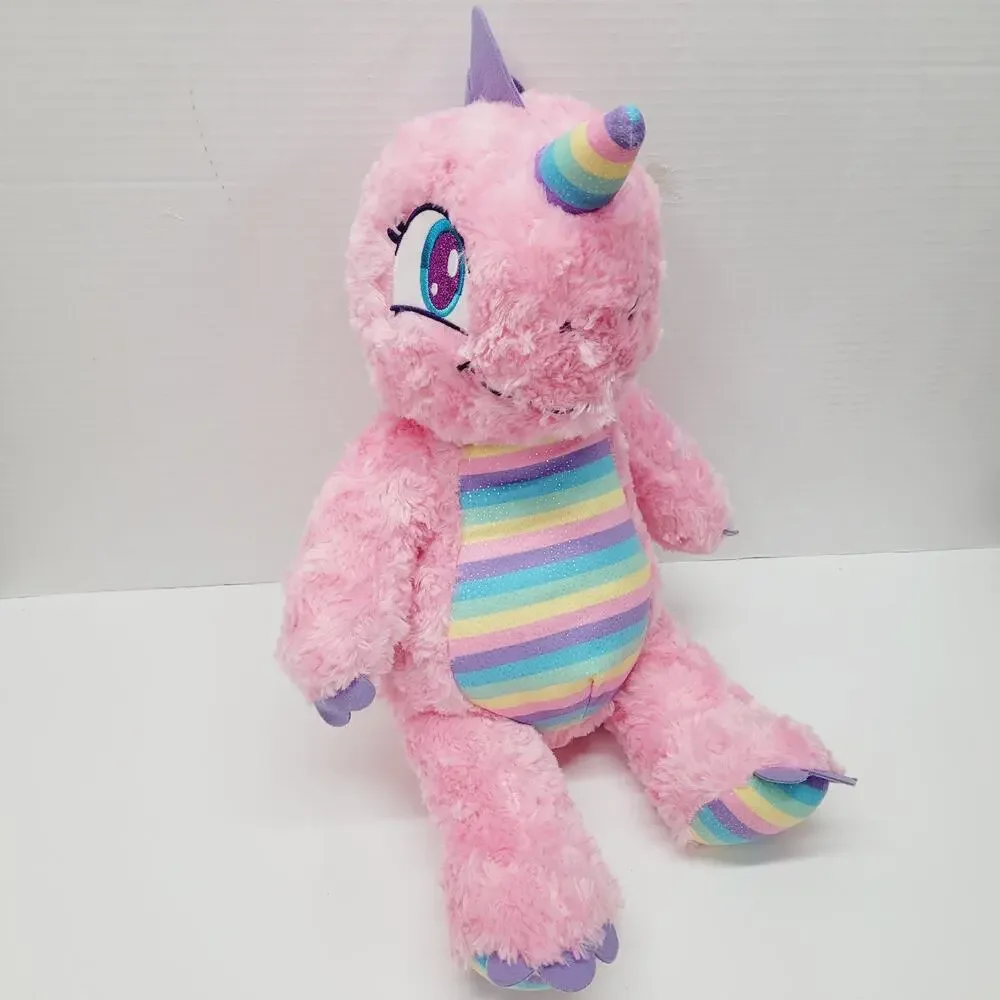 Build A Bear Pink Dinocorn Plush Build a Dino Exclusive Stuffed Dinosaur Unicorn
